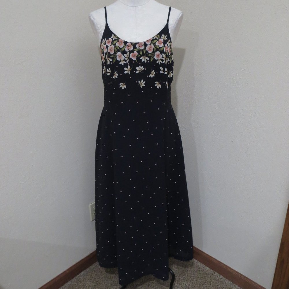 Vintage Barbara Bui Floral Polka Dot Midi Dress